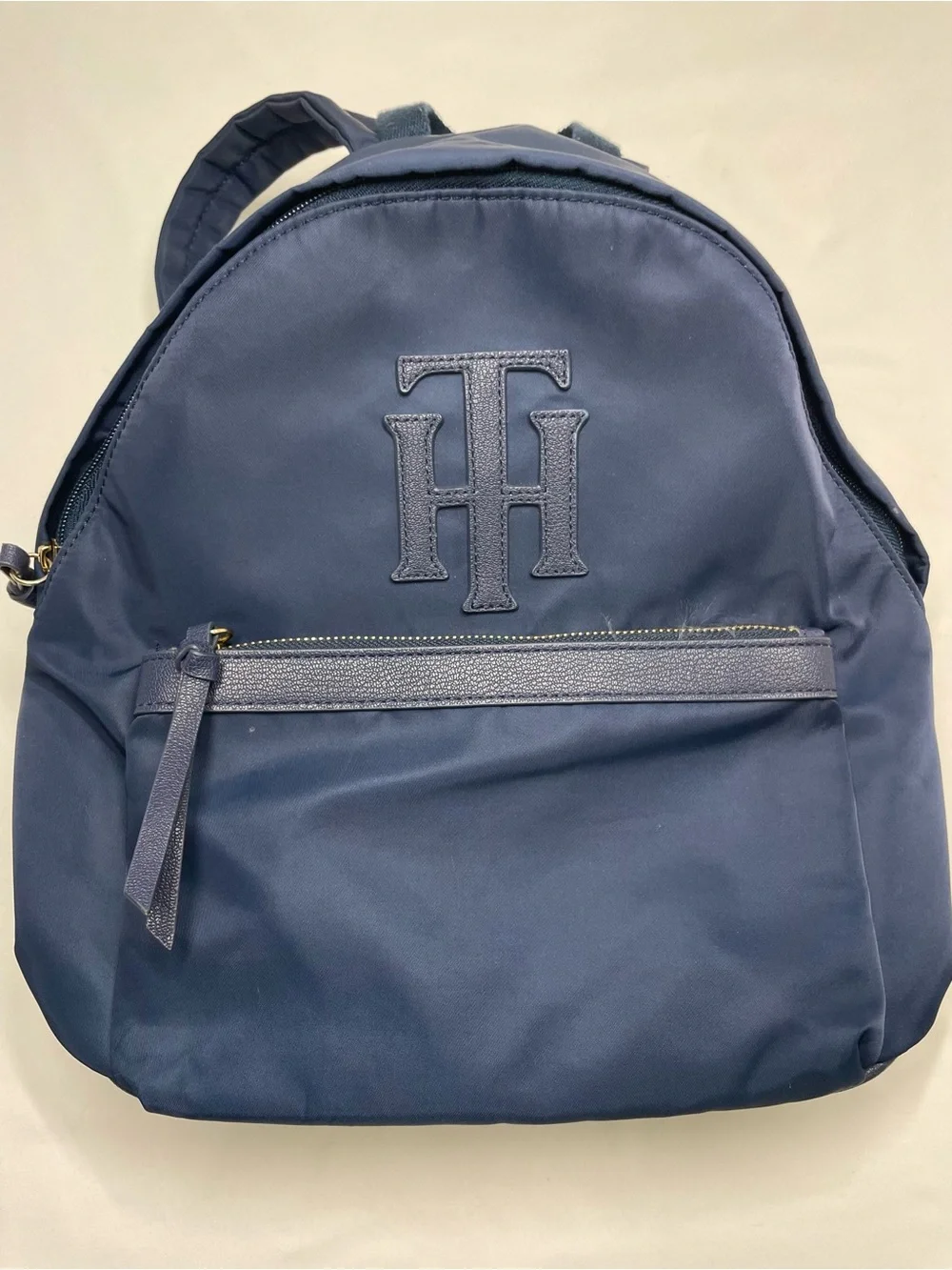 Tommy Hilfiger Navy Mini Backpack TH Logo Nylon Travel Bag